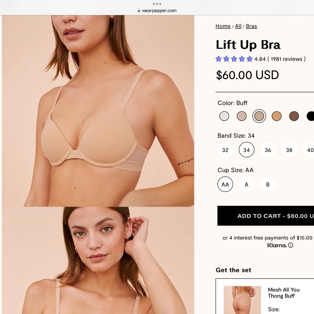 Pepper bra 34AA - NWOT